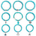S2303-1 Women Beaded Bracelet Turquoise Ethnic Style Charm Jewelry