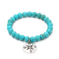 S2303-4 Compass Women Beaded Bracelet Turquoise Ethnic Style Charm Jewelry
