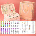 132pcs/sets Color+Purple Children DIY Beaded Bracelet Double Layer Jewelry Box Set