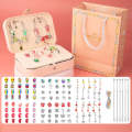 132pcs/sets Color+Red Children DIY Beaded Bracelet Double Layer Jewelry Box Set