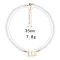 2pcs Angel Number Necklace Pearl Stainless Steel Clavicle Necklace(666 Gold)