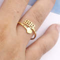 2pcs Stainless Steel Lucky Number Stainless Steel Open Ring, Color: 999 Gold
