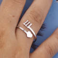 2pcs Stainless Steel Lucky Number Stainless Steel Open Ring, Color: 111 Steel Color