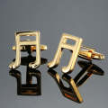 Music Series Instrument Note Cufflinks, Color: Gold Sixteen Notes