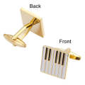 Brass Music Series Instrument Note Cufflinks, Color: Silver Piano Keyboard