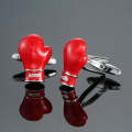 Men Shirts Enamel Lacquered Cufflinks, Color: Red Boxing Glove