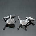 Men Shirts Enamel Lacquered Cufflinks, Color: Silver Golf Racket