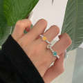 Colorful Beads Smiley Elastic Rope Beaded DIY Ring(J3024)