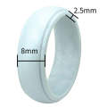 SH800-140 8mm Wide Curved Radian Step Silicone Ring No.8(Deep Gray)