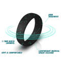 SH100 5.7mm Wide Silicone Ring Glitter Couple Ring No.10(Black and green)