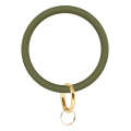 SiB005 Large Round Silicone Bracelet Keychain Outdoor Sports Silicone Bracelet(Army Green)