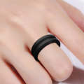 SiR053 V Shaped Grooved Edge Silicone Ring Outdoor Sports Couple Ring No.13(Black)