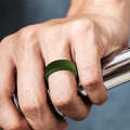 Buy SIR062 8MM Wide Bevel Silicone Ring Sports Ring No.7(Army Green)