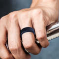 SIR062 8MM Wide Bevel Silicone Ring Sports Ring No.9(DarkBlue)