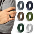 SIR062 8MM Wide Bevel Silicone Ring Sports Ring No.7(Bronze)