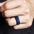 SiR013 8.7mm Curved Outdoor Sports Silicone Ring, Size: No.7(Dark Blue)