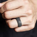 SiR013 8.7mm Curved Outdoor Sports Silicone Ring, Size: No.9(Dark Gray)