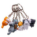 6pcs/set Cat Cartoon Key Chain Car Key Ring Couple Bag Pendant