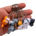 6pcs/set Cat Cartoon Key Chain Car Key Ring Couple Bag Pendant