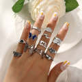 12pcs/set Dazzling Color Gemstone Butterfly Frog Heart Ring(SKU5718)