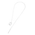 Cross Round Metal Rod Alloy Long Sweater Chain Necklace(SKU1130)