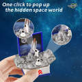 Stereo Folding Book Keychain Kids Educational Toys(Space Astronaut Blue)