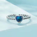 S925 Twist Heart Shape Temperature Stone Color Changing Ring