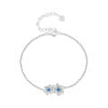 BSB138 925 Sterling Silver Zircon Blue Floret Bracelet