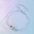 BSB138 925 Sterling Silver Zircon Blue Floret Bracelet
