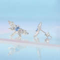 BSE874 925 Sterling Silver Plated Plated Spinel Lovely Dragonfly Stud Earrings