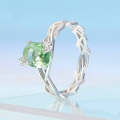 BSR466 925 Sterling Silver Plated Spinel Green Vine Ring, Size: NO.6
