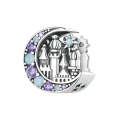 BSC892  925 Sterling Silver Purple Moon Moonlight Castle Diy Beaded Bracelet Accessories