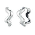 Sterling Silver S925 Simple Wave Ladies Earrings