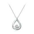 Sterling Silver Plated Plated Waterdrop Moissanite Necklace