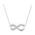 Sterling Silver Plated Mobius Ring Moissanite Necklace
