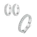 Sterling Silver Fine Sparkle Zirconia Stud Earrings Ring Set(No.7)