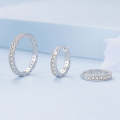 Sterling Silver Fine Sparkle Zirconia Stud Earrings Ring Set(No.6)