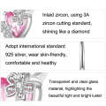 S925 Sterling Silver Pink Heart Cherry Blossom Earrings