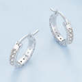 S925 Sterling Silver Simple Fine Flash Zircon Earrings