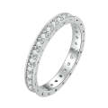 No.7 S925 Sterling Silver Platinum-plated Fine Flash Zircon Single Ring