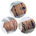 5-in-1 Personality Compass Hexagon Bracelet  Heart Beaded Pendant Jewelry, Color: SKU3591