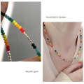 Colorful Beaded Smiley Necklace Womens Clavicle Chain, Style: Elastic Rope Style