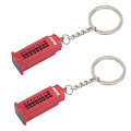 2pcs Mailbox Off-Road Vehicle Key Chain UK Tourism Souvenir Gift, Style: Telephone Booth