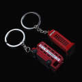 2pcs Mailbox Off-Road Vehicle Key Chain UK Tourism Souvenir Gift, Style: Telephone Booth