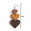 5pairs Wooden Carved Heart Shape Stitching Long Earrings(1)