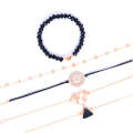 5pcs/set OL Triangular Hollow Map Bracelet Peach Heart Corner Bead Necklace(AB129)