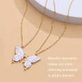 Sisters Mother and Daughter Alloy Drip Oil Butterfly Necklace Clavicle Chain(Gold)