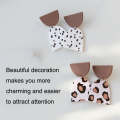 2pair Acrylic Clay Textured Painted Earrings(Black White Spot)