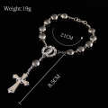 8mm Vintage Alloy Silver-plated Flat Scallop Rosary Bracelet(Alloy)