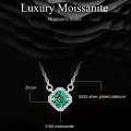 S925 Sterling Silver Moissanite Necklace Platinum Plated Jewelry Pendant(MSN030)